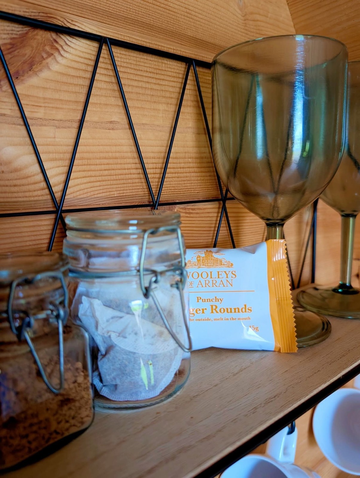 Tea, coffee & Wooley's of Arran biscuits