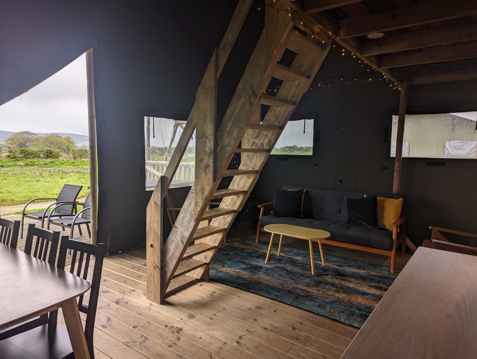 Loft ladder access to mezzanine