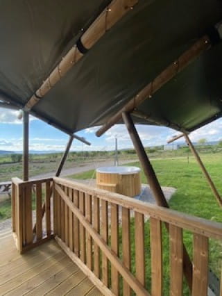 Canopies over the outdoor decking mean you can enjoy outdoors (even if the weather is typically Scottish)