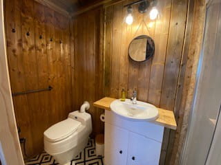 Compost toilets in both tents