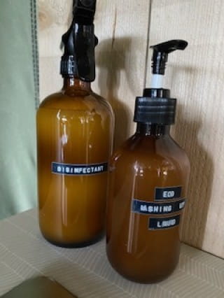 Hand wash, washing up liquid and sanitising spray provided