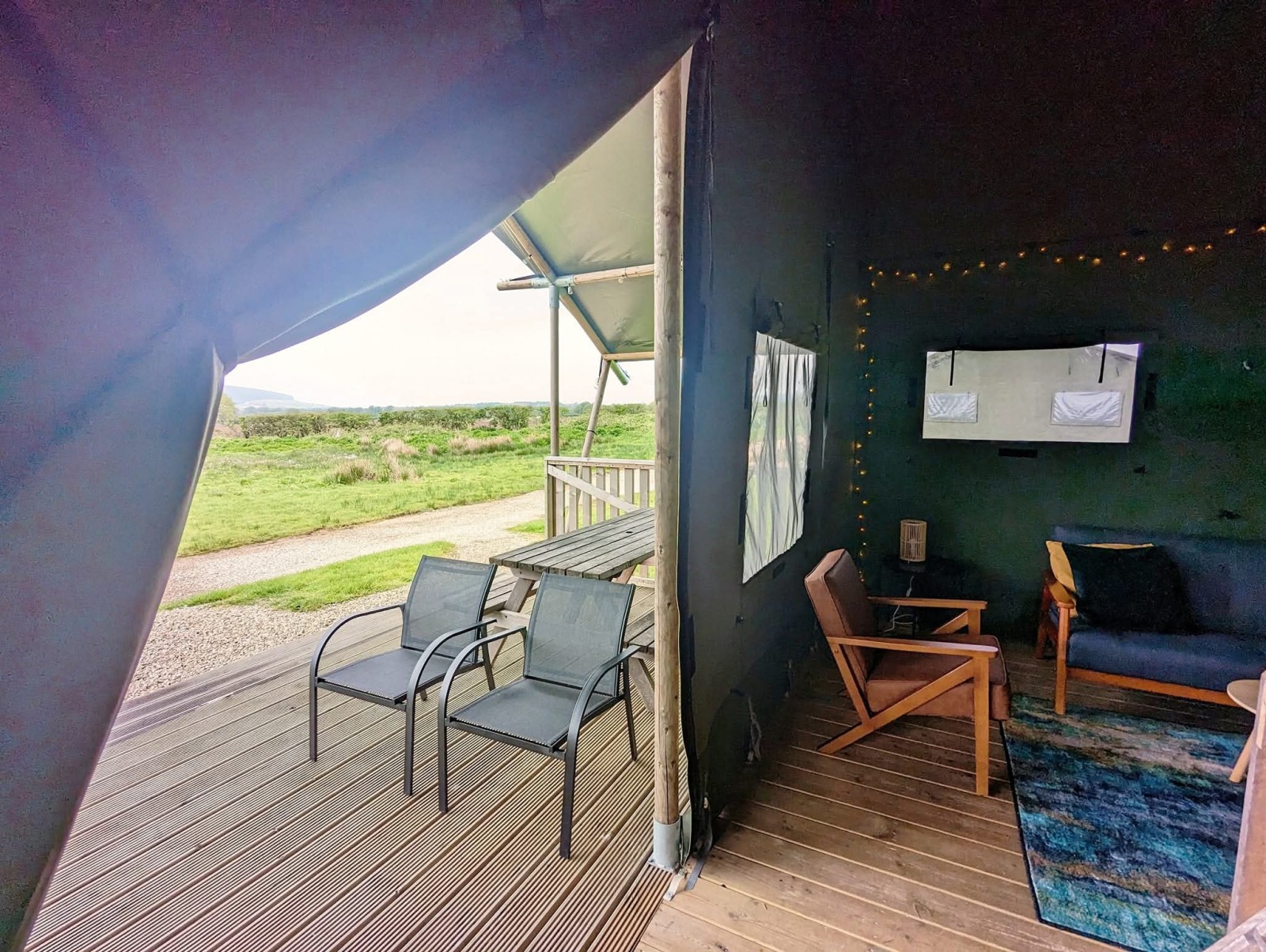 Inside-outside seating and dining