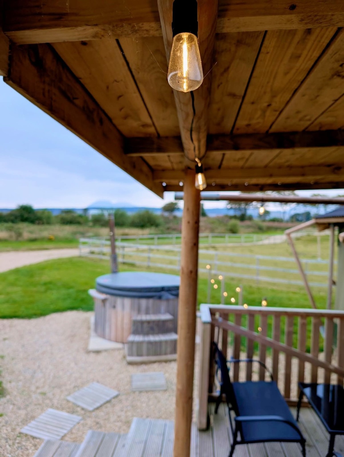 Tent canopy & wood-fired tub