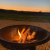 Fire pit by sunset