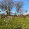 Football pitch by the duck pond