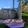 Wood provided to fire up the outdoor tub